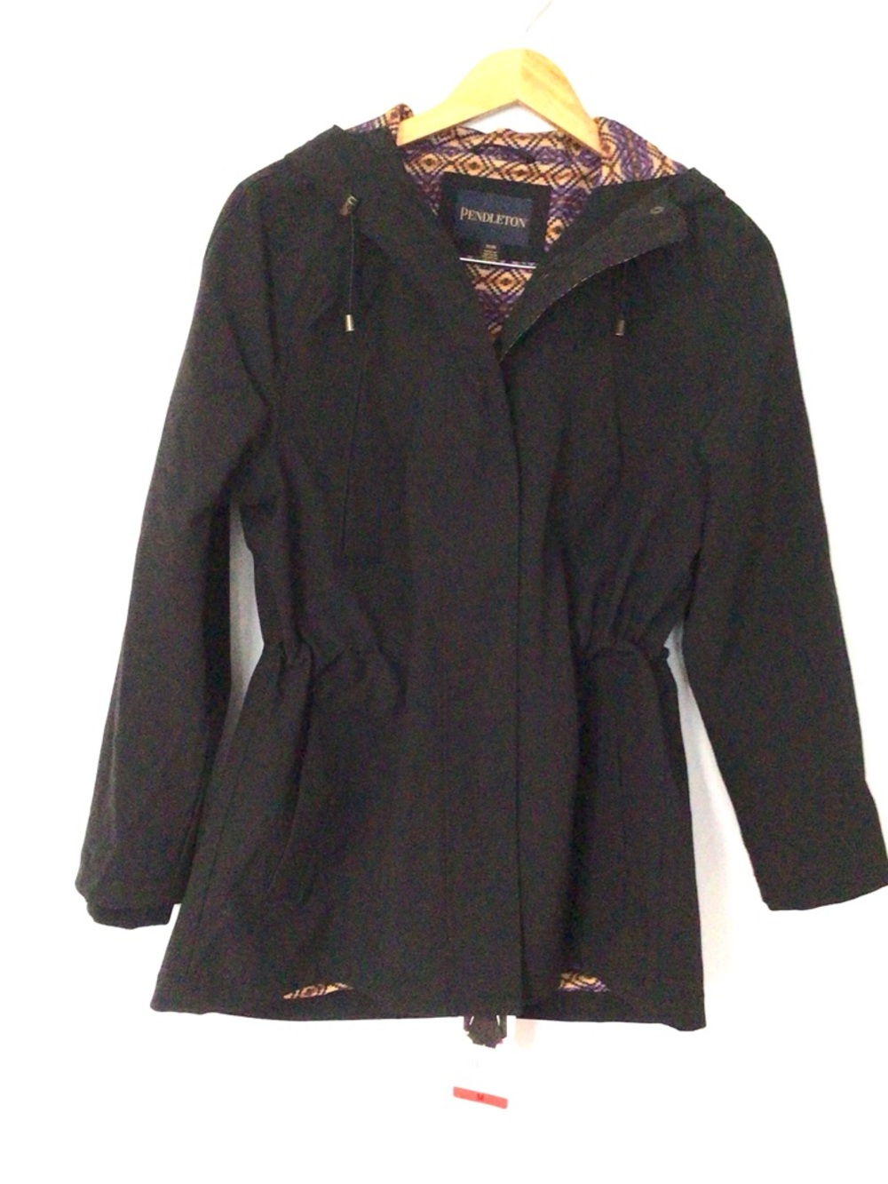 Pendleton Black Hooded Coat with Toggle Drawcords. New with Tags.